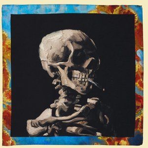 Robert Graham x Van Gogh Museum Silk Skull Scarf NWT